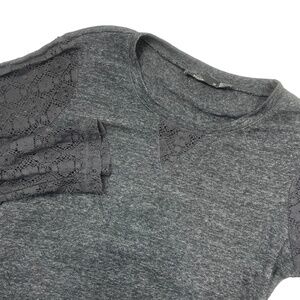 Prana Medium‎ Grey Long Sleeve Lacey Arms Cotton/Polyester Top